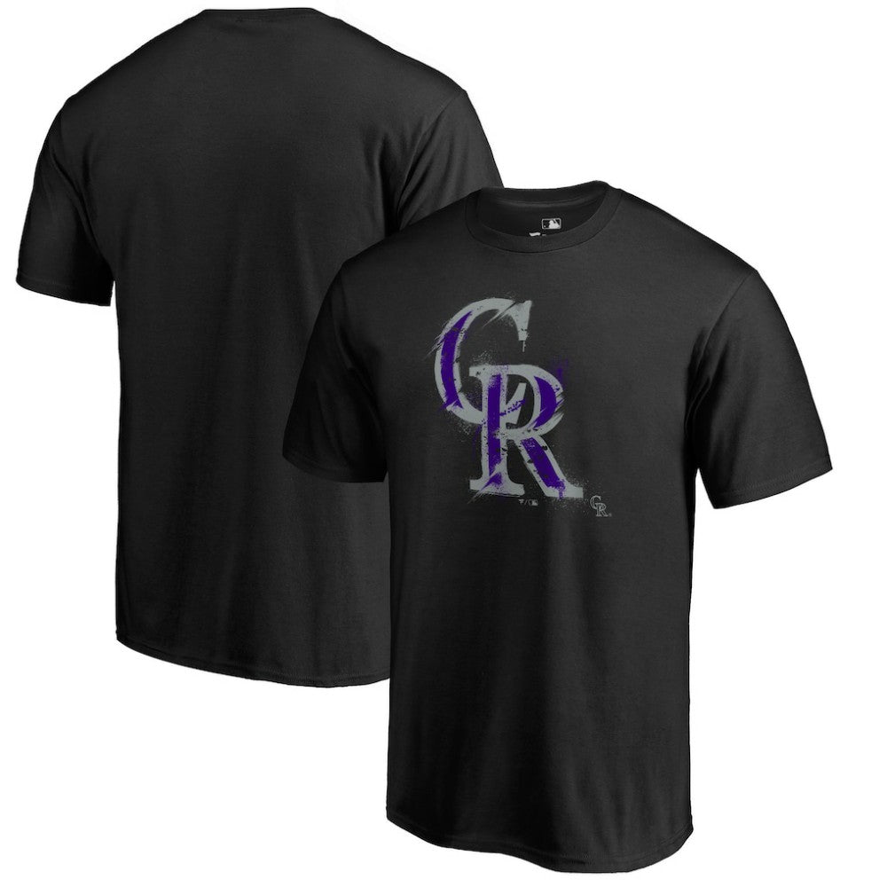 Colorado Rockies Splatter Logo T-Shirt - Black