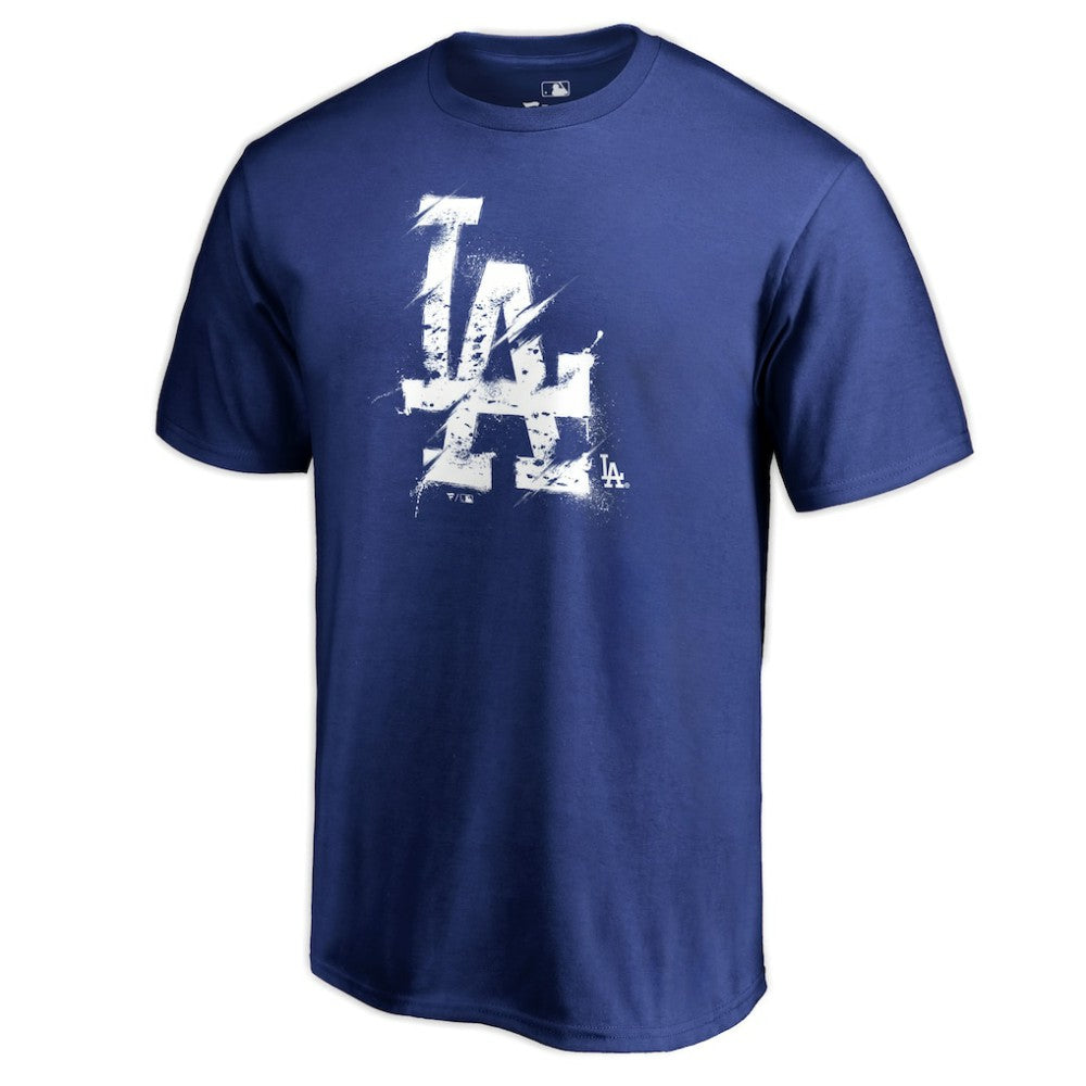 Los Angeles Dodgers Splatter Logo T-Shirt - Royal