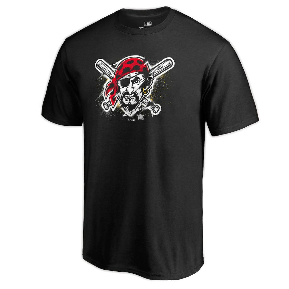 Pittsburgh Pirates Splatter Logo T-Shirt - Black