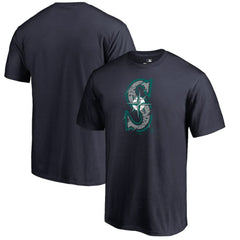 Seattle Mariners Splatter Logo T-Shirt - Navy