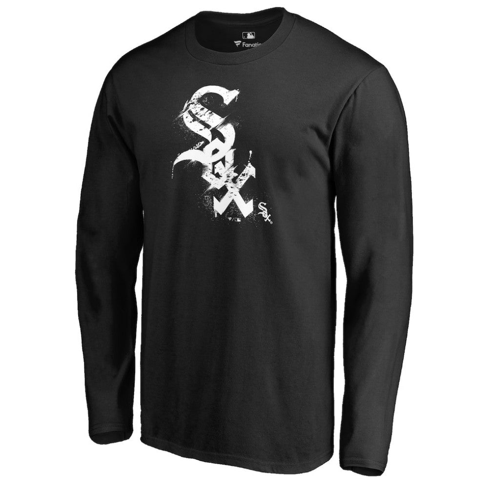 Chicago White Sox Splatter Logo Long Sleeve T-Shirt - Black