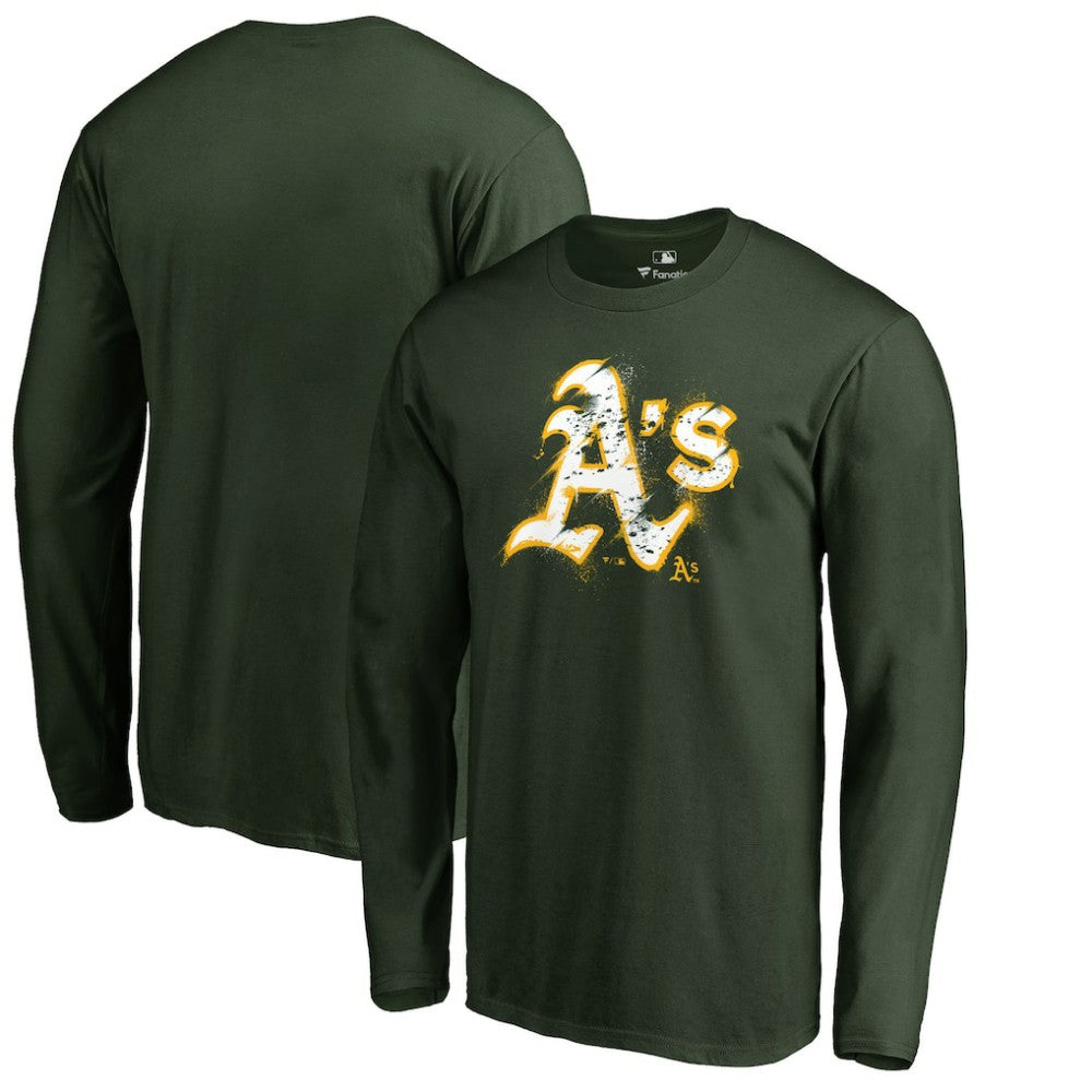 Athletics Splatter Logo Long Sleeve T-Shirt - Green