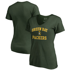 Green Bay Packers Women's Vintage Collection Victory Arch V-Neck T-Shirt - Green on sale