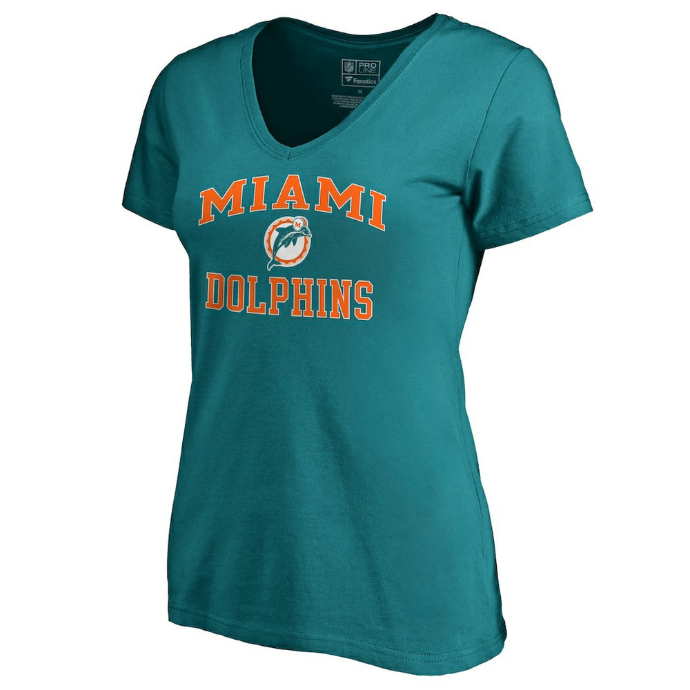 Miami Dolphins Women's Vintage Collection Victory Arch V-Neck T-Shirt - Aqua online
