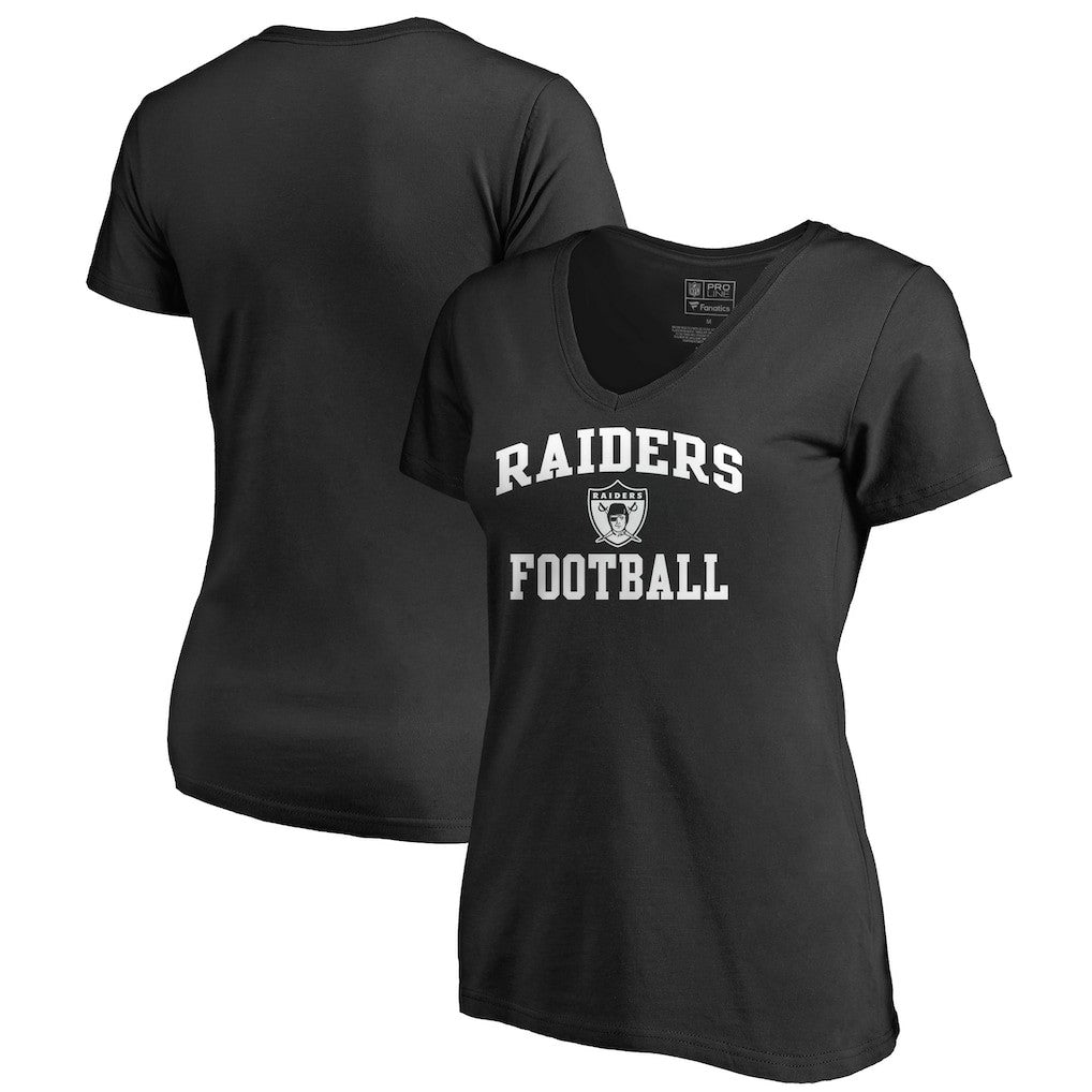 Las Vegas Raiders Women's Vintage Collection Victory Arch V-Neck T-Shirt - Black on sale