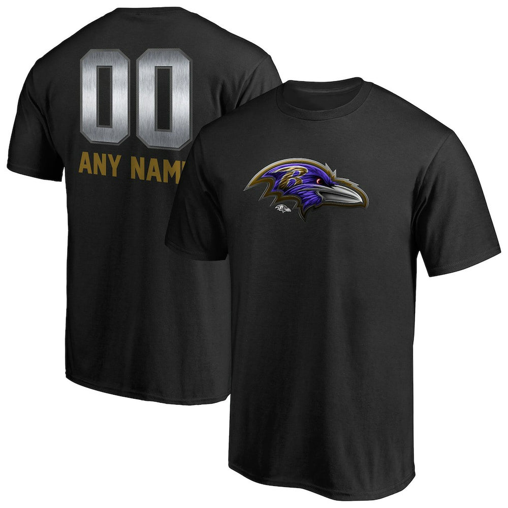 Baltimore Ravens Personalized Midnight Mascot T-Shirt - Black on sale
