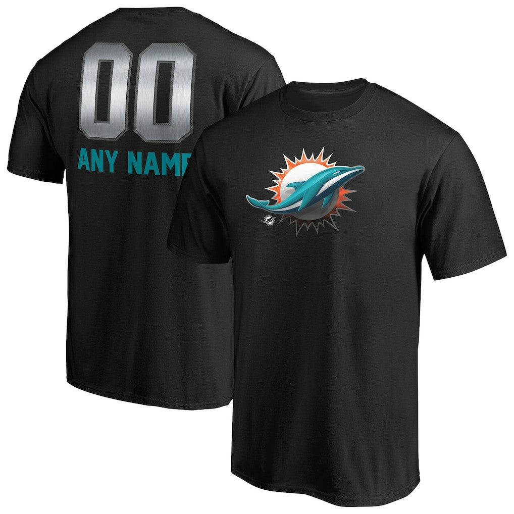 Miami Dolphins Personalized Midnight Mascot T-Shirt - Black sale
