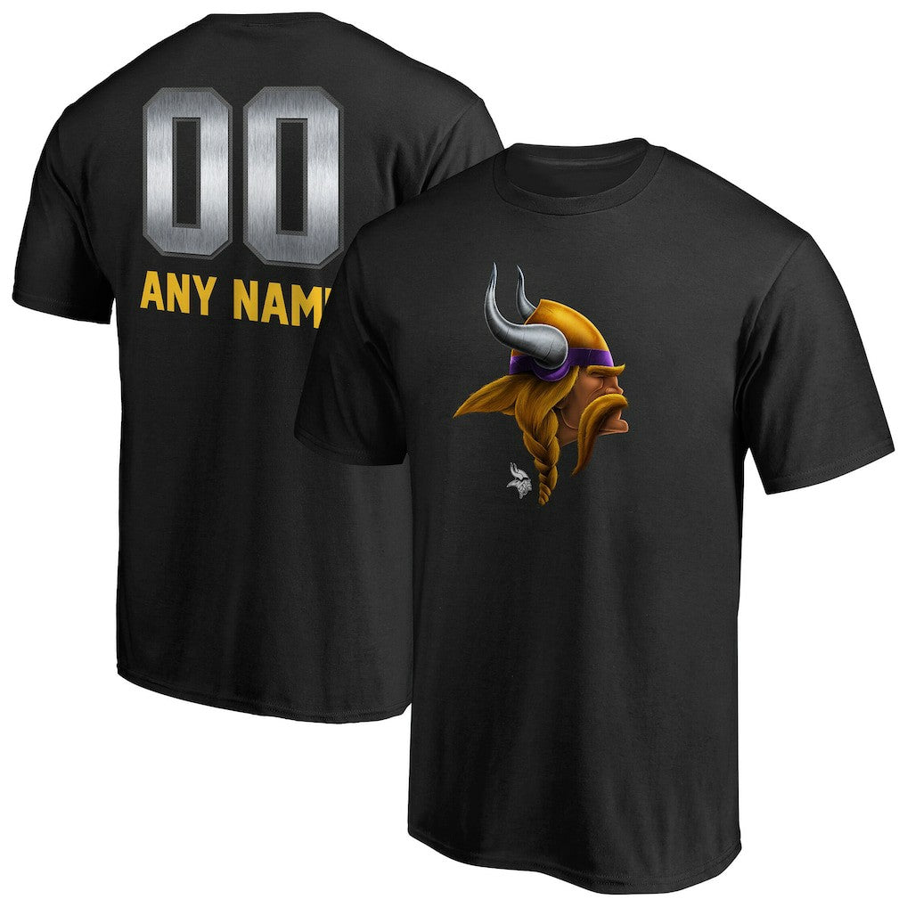Minnesota Vikings Personalized Midnight Mascot T-Shirt - Black for sale