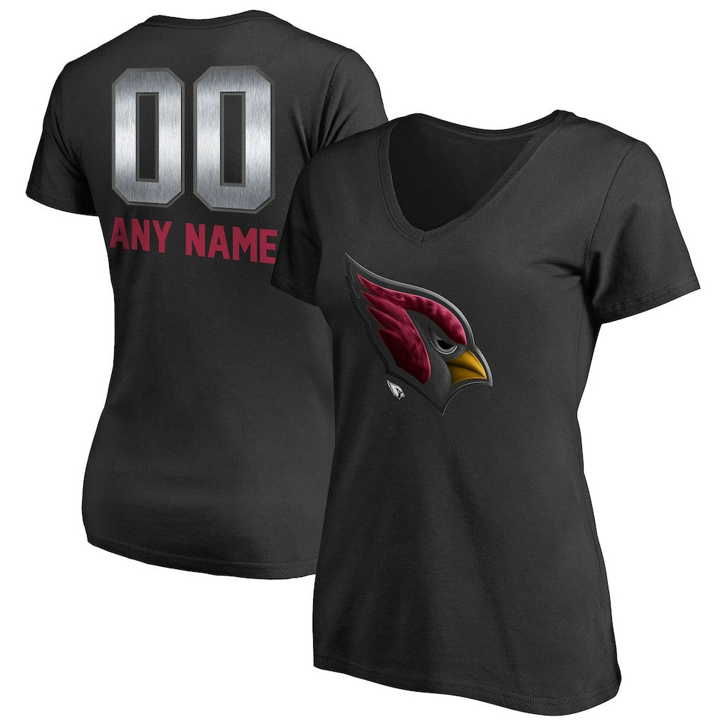Arizona Cardinals Women's Personalized Midnight Mascot T-Shirt - Black outlet