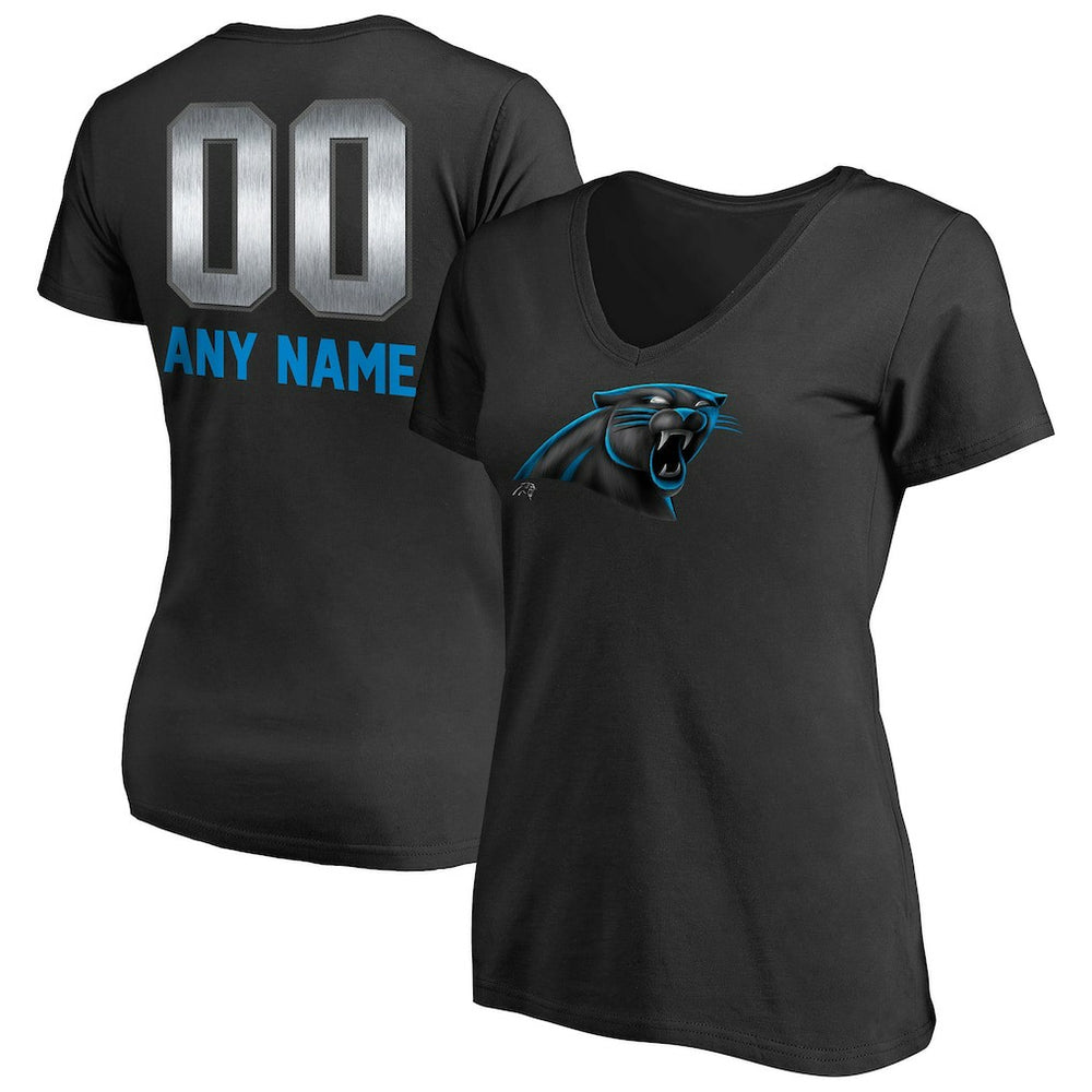 Carolina Panthers Women's Personalized Midnight Mascot T-Shirt - Black online