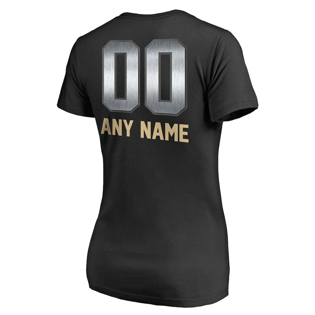 New Orleans Saints Women's Personalized Midnight Mascot T-Shirt - Black on sale