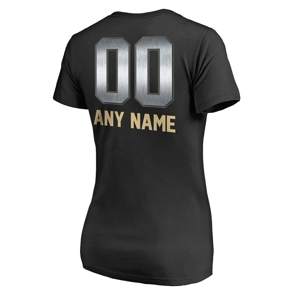 New Orleans Saints Women's Personalized Midnight Mascot T-Shirt - Black on sale