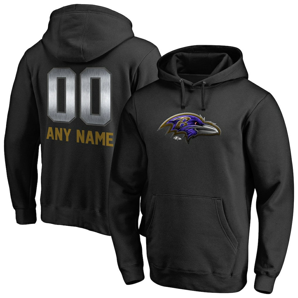 Baltimore Ravens Personalized Midnight Mascot Pullover Hoodie - Black cheap