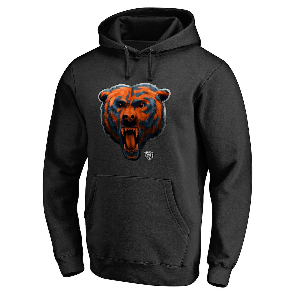 Chicago Bears Personalized Midnight Mascot Pullover Hoodie - Black discount