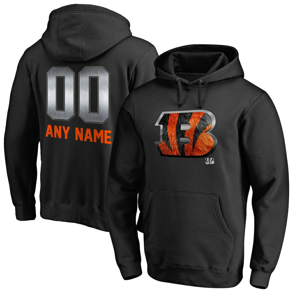 Cincinnati Bengals Personalized Midnight Mascot Pullover Hoodie - Black cheap