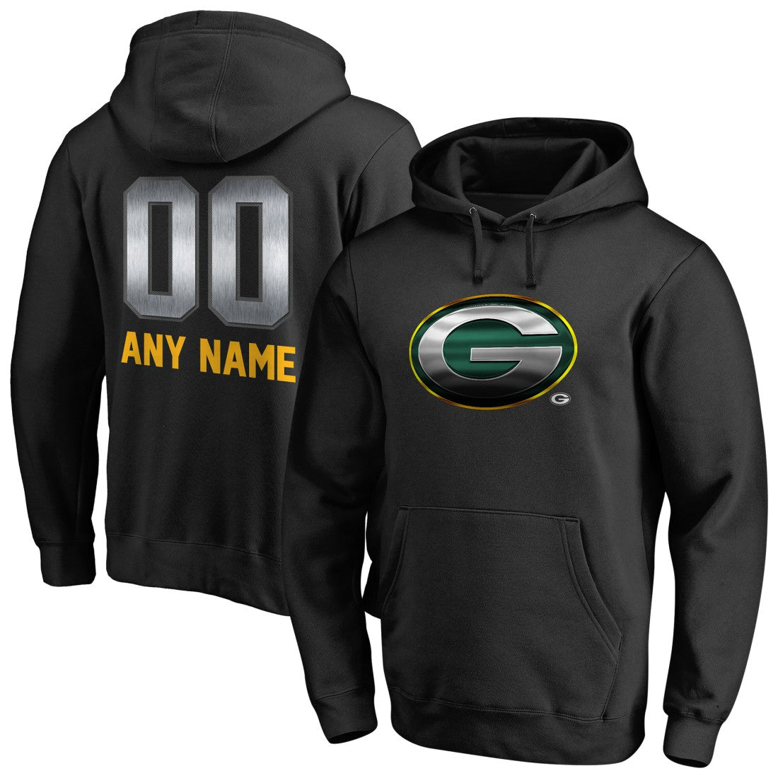 Green Bay Packers Personalized Midnight Mascot Pullover Hoodie - Black online