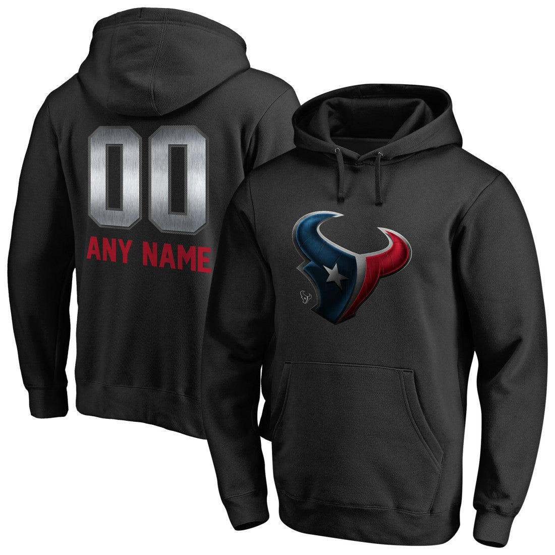 Houston Texans Personalized Midnight Mascot Pullover Hoodie - Black cheap