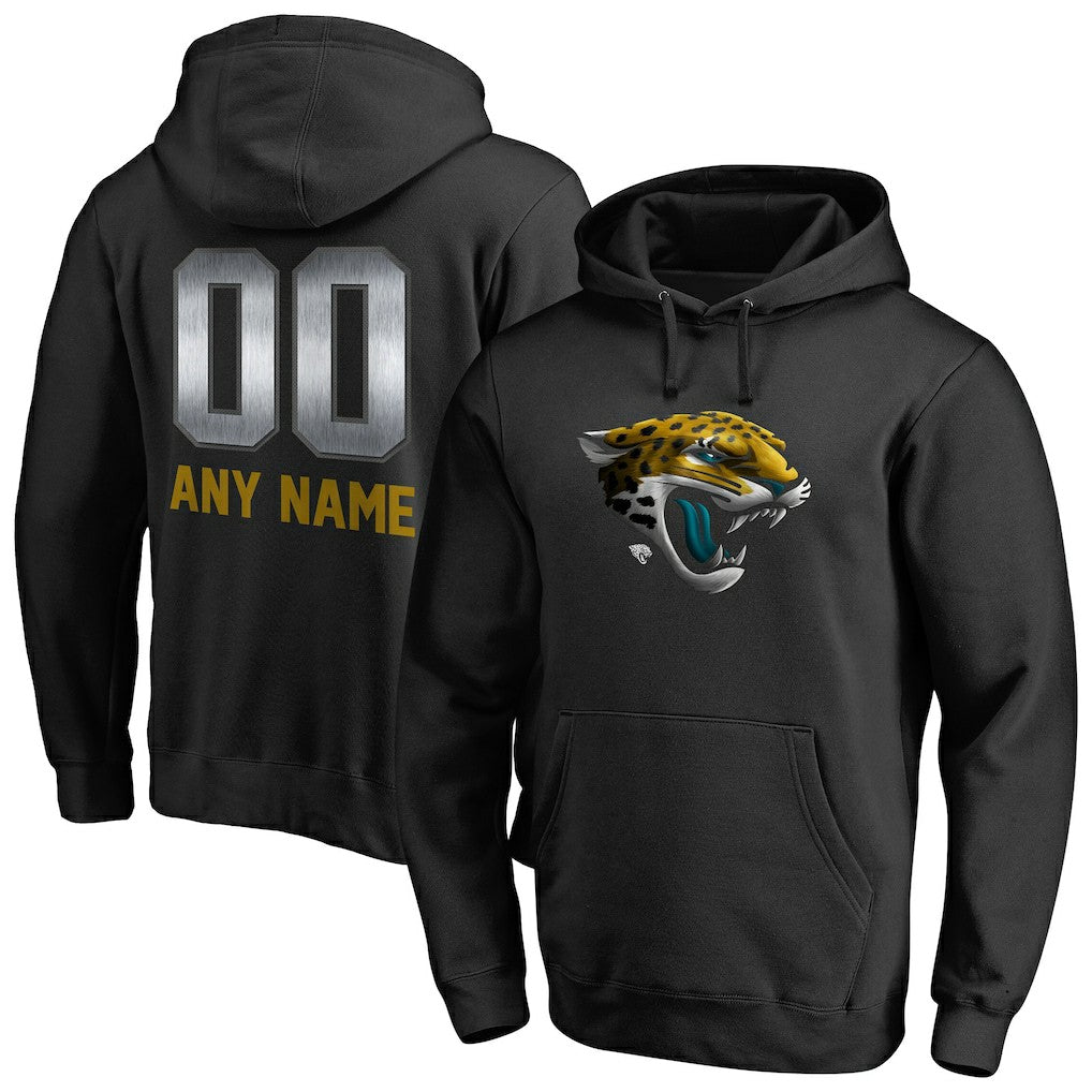 Jacksonville Jaguars Personalized Midnight Mascot Pullover Hoodie - Black cheap