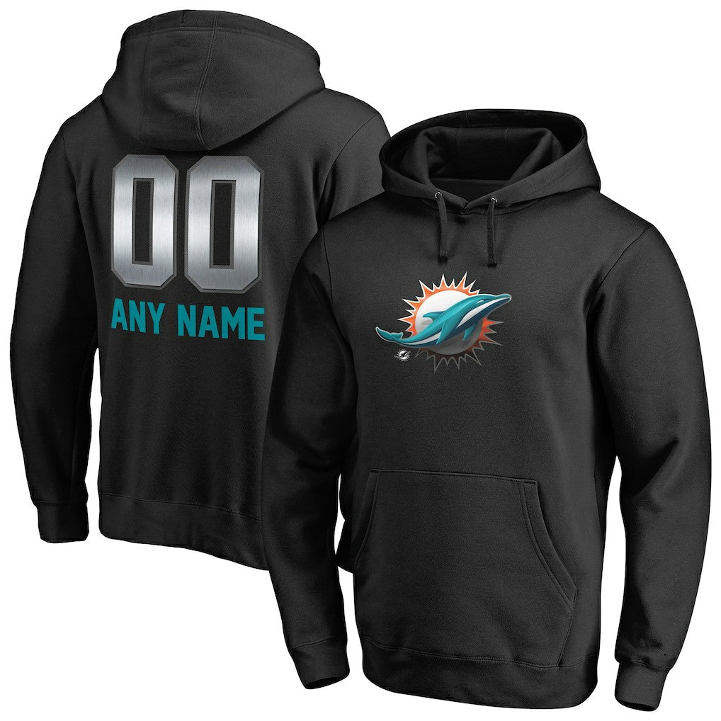 Miami Dolphins Personalized Midnight Mascot Pullover Hoodie - Black sale