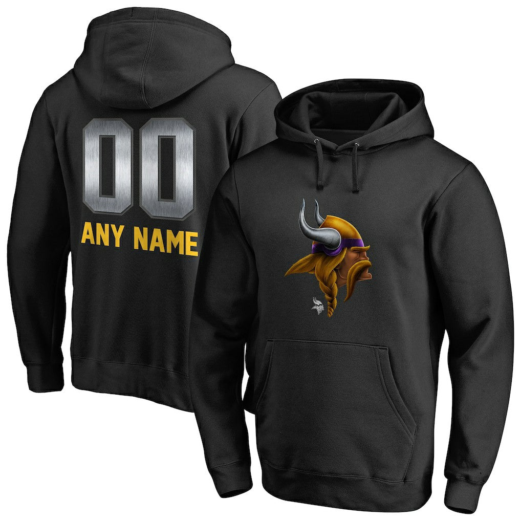 Minnesota Vikings Personalized Midnight Mascot Pullover Hoodie - Black outlet
