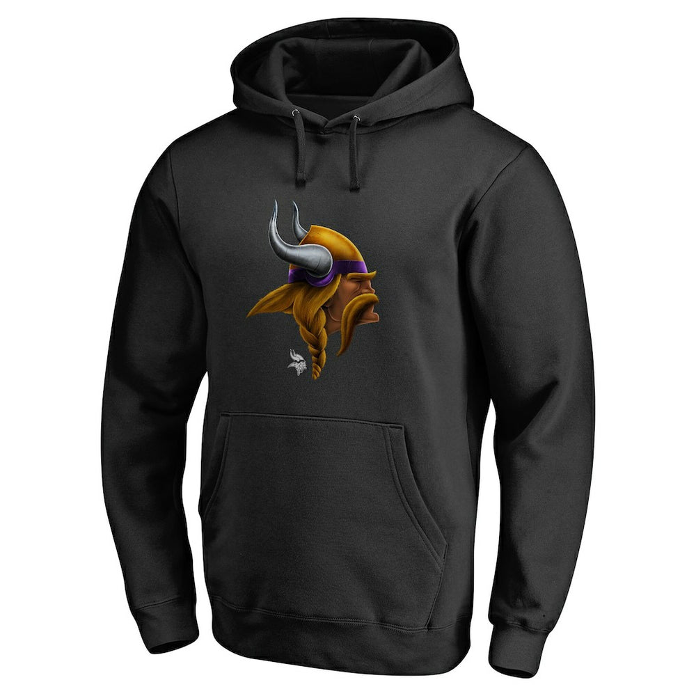 Minnesota Vikings Personalized Midnight Mascot Pullover Hoodie - Black outlet