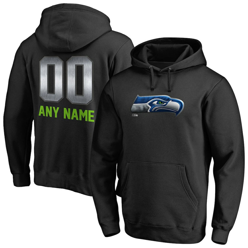 Seattle Seahawks Personalized Midnight Mascot Pullover Hoodie - Black online