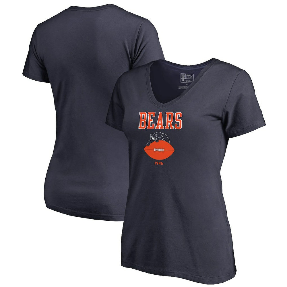 Chicago Bears Women's Vintage Team Lockup V-Neck T-Shirt - Navy cheap