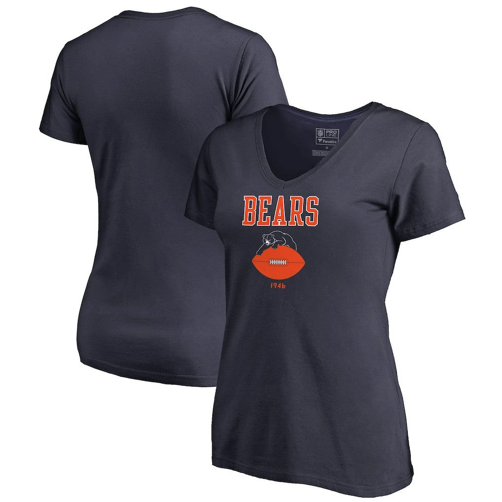 Chicago Bears Women's Vintage Team Lockup V-Neck T-Shirt - Navy cheap