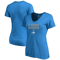 Detroit Lions Women's Vintage Team Lockup V-Neck T-Shirt - Blue outlet