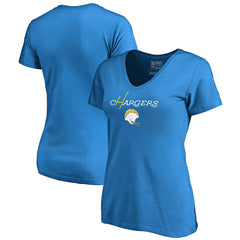Los Angeles Chargers Women's Vintage Team Lockup V-Neck T-Shirt - Blue for sale
