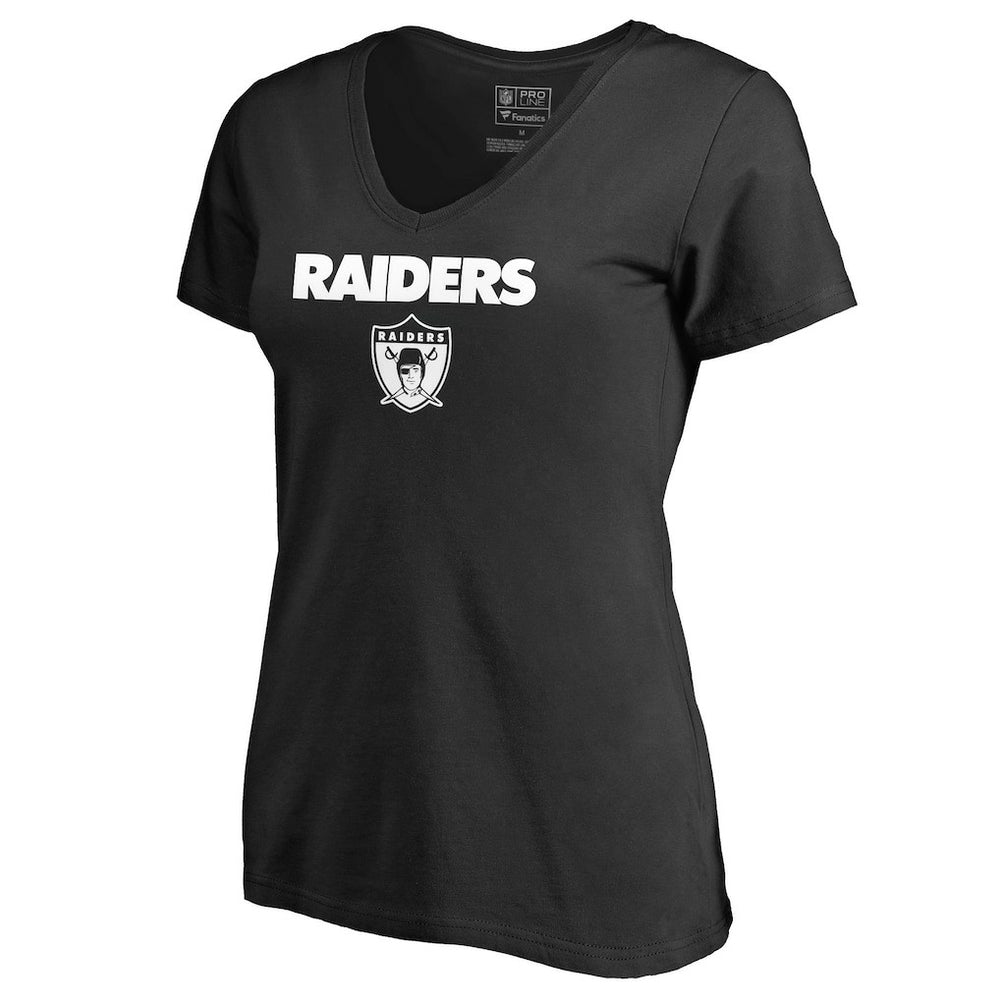 Las Vegas Raiders Women's Vintage Team Lockup V-Neck T-Shirt - Black for sale