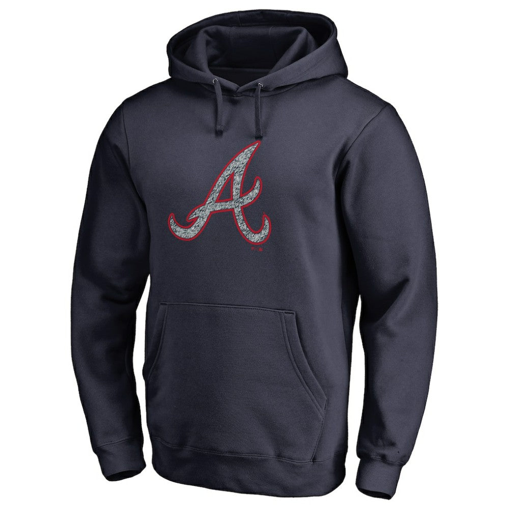 Atlanta Braves Static Logo Pullover Hoodie - Navy