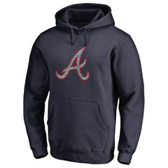 Atlanta Braves Static Logo Pullover Hoodie - Navy