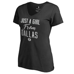 Dallas Mavericks Women's Just a Girl V-Neck T-Shirt sale - Black outlet