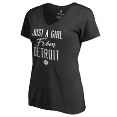 Detroit Pistons Women's Just a Girl V-Neck T-Shirt sale - Black for sale