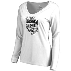 Sacramento Kings Women's Splash Long Sleeve V-Neck T-Shirt - White discount