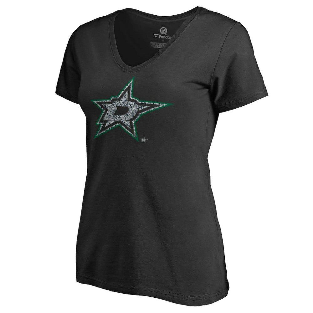 Dallas Stars Women's Static Logo V-Neck T-Shirt Black
