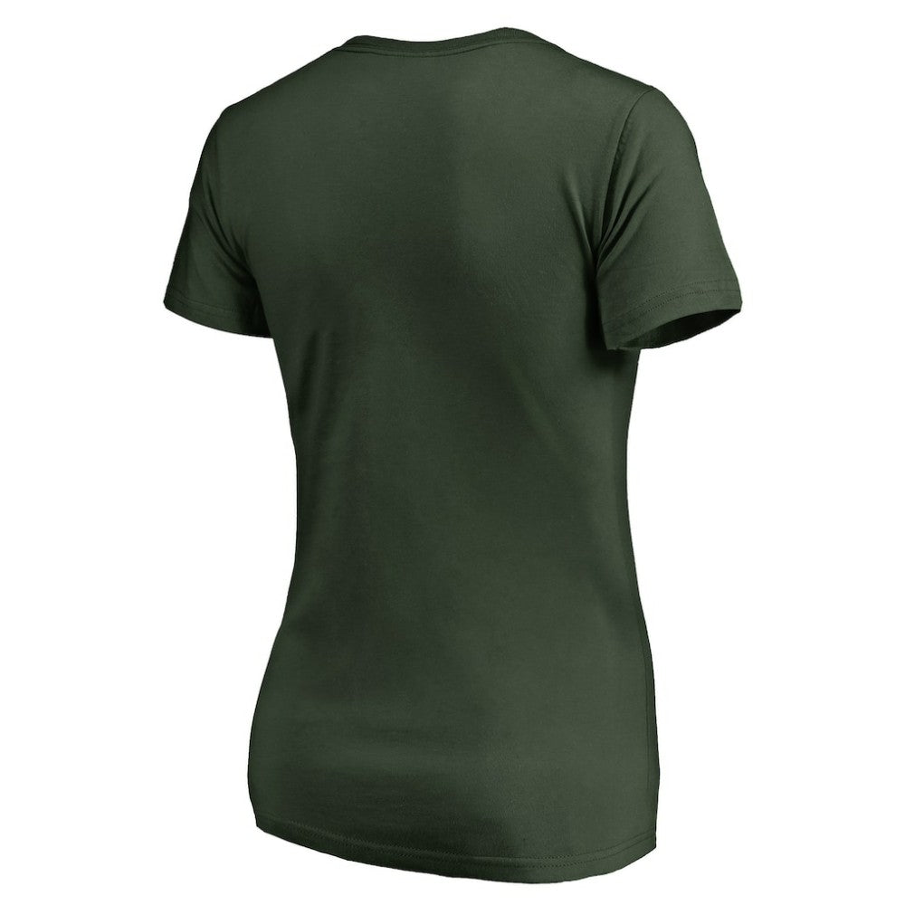 Minnesota Wild Women's Static Logo V-Neck T-Shirt Green