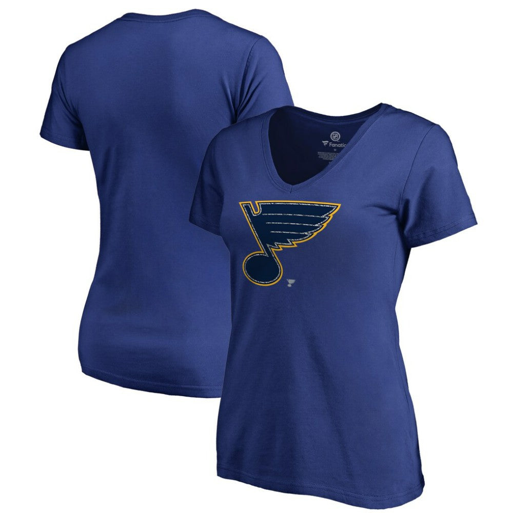 St. Louis Blues Women's Static Logo V-Neck T-Shirt Royal