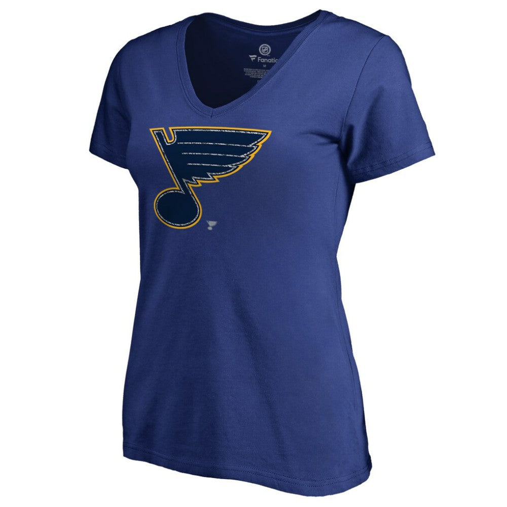 St. Louis Blues Women's Static Logo V-Neck T-Shirt Royal