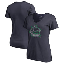 Vancouver Canucks Women's Static Logo V-Neck T-Shirt Navy