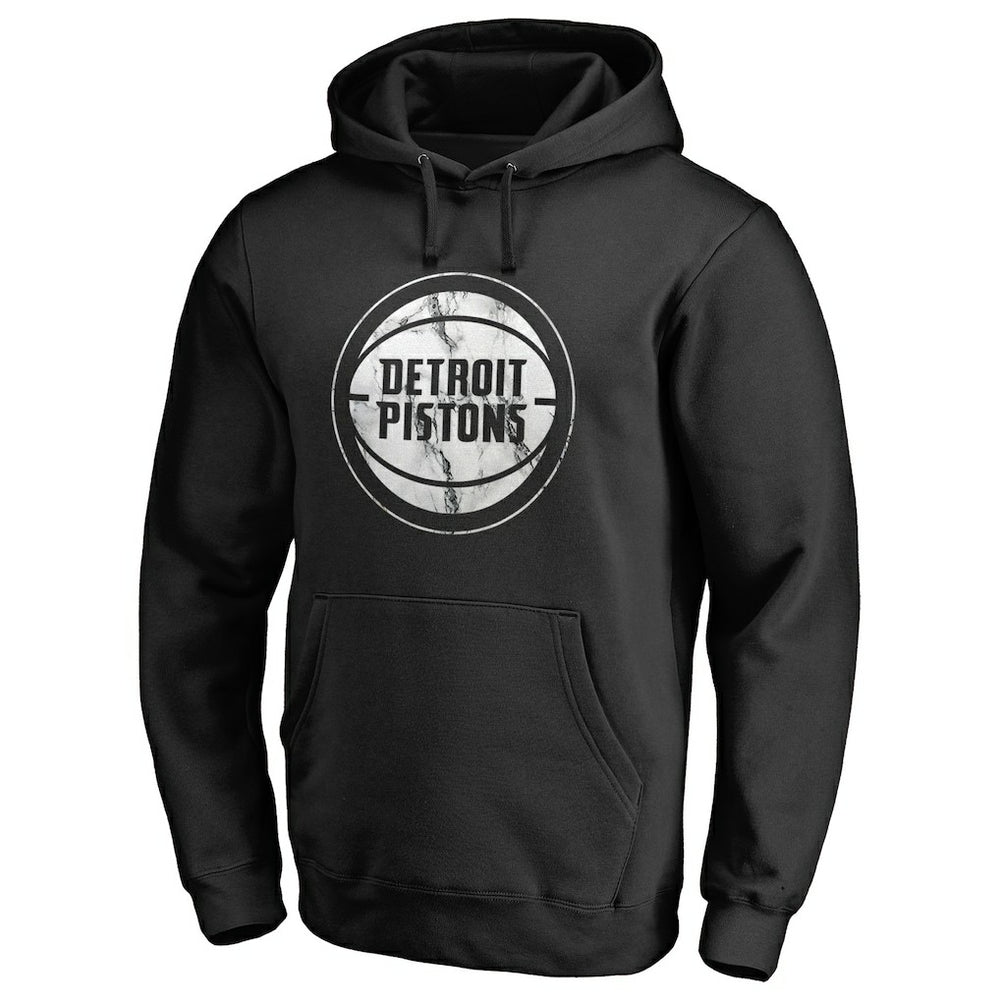 Detroit Pistons Marble Logo Pullover Hoodie - Black on sale