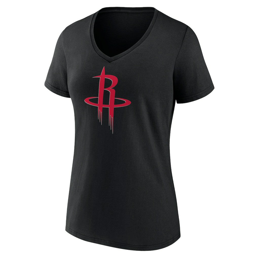 Houston Rockets Women's Primary Logo V-Neck T-Shirt sale - Black on sale