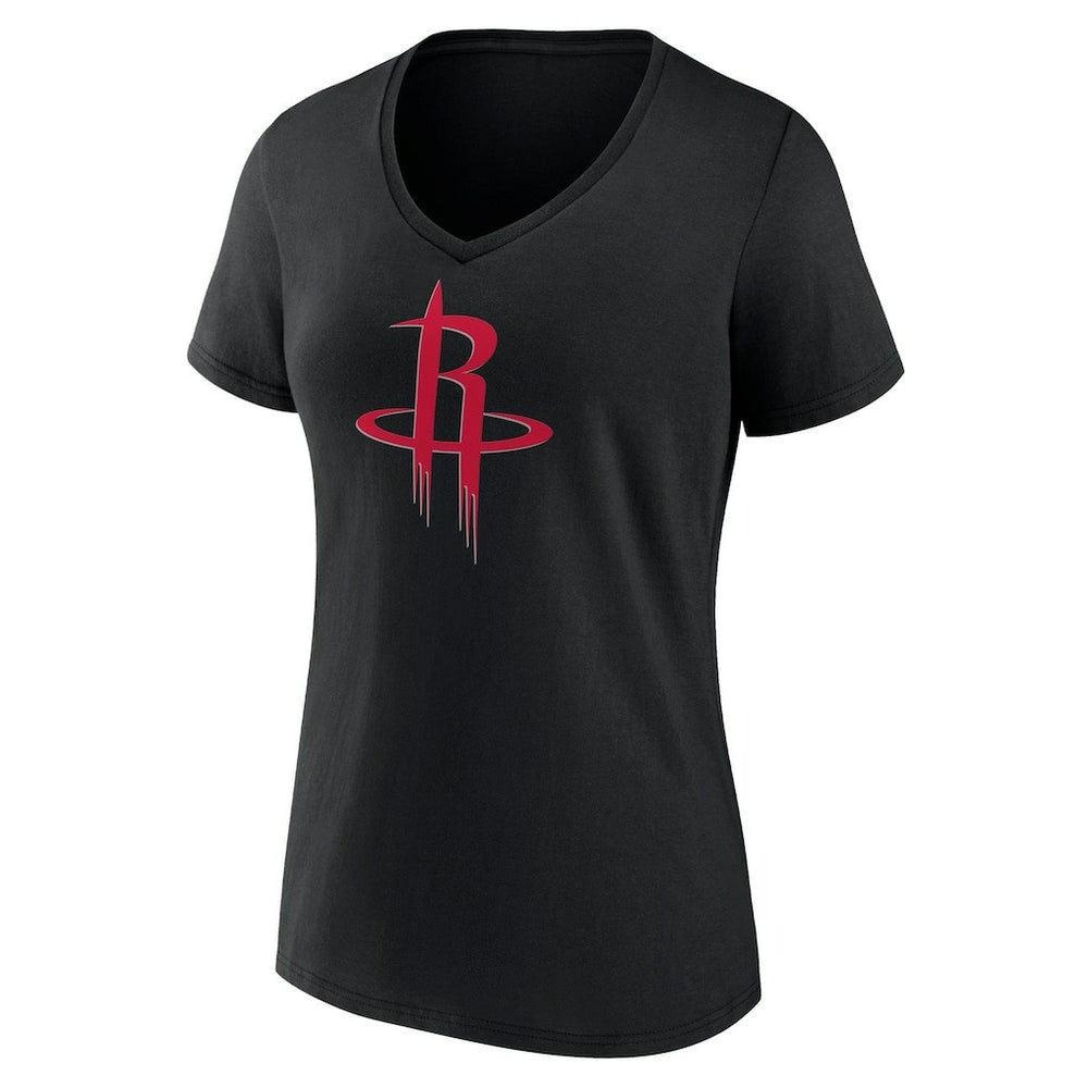 Houston Rockets Women's Primary Logo V-Neck T-Shirt sale - Black on sale