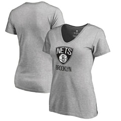 Brooklyn Nets Women's Primary Logo V-Neck T-Shirt - Ash shop