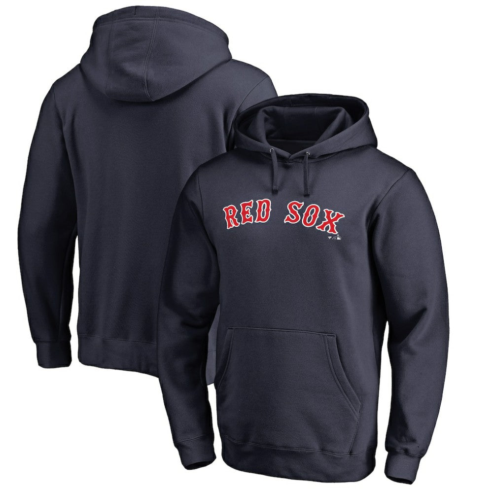 Boston Red Sox Official Wordmark Fitted Pullover Hoodie - Navy