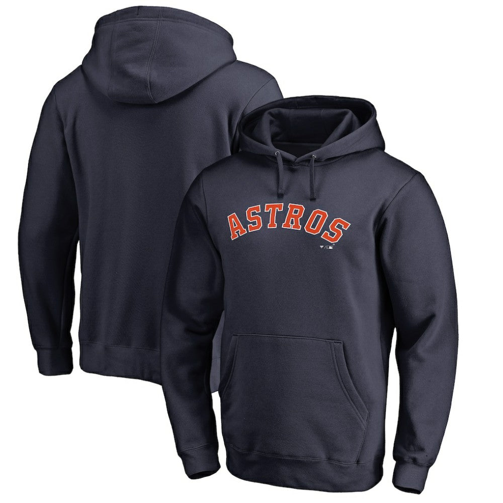 Houston Astros Official Wordmark Fitted Pullover Hoodie - Navy