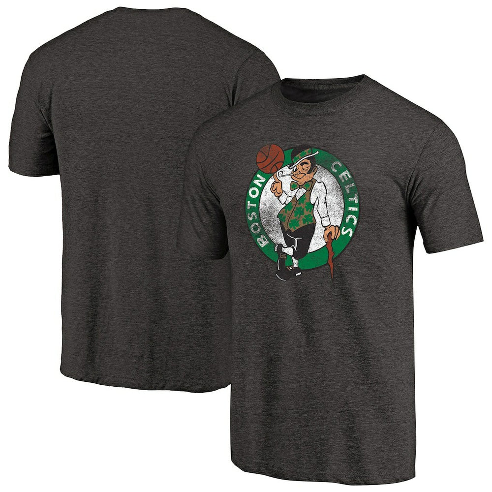 Boston Celtics Distressed Logo Tri-Blend T-Shirt - Black on sale