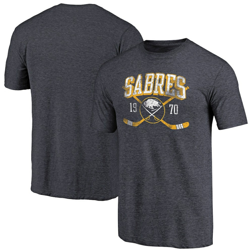 Buffalo Sabres Vintage Collection Line Shift Tri-Blend T-Shirt Navy