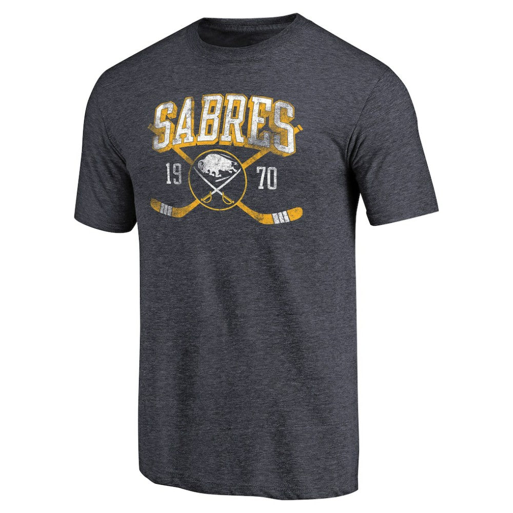 Buffalo Sabres Vintage Collection Line Shift Tri-Blend T-Shirt Navy